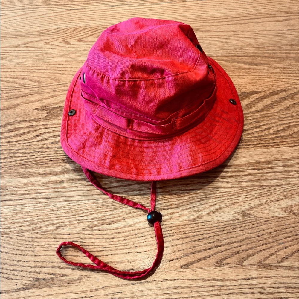 Ethos Bucket Hat, Red, Chin Strap, Vents, Side Snaps, Unisex